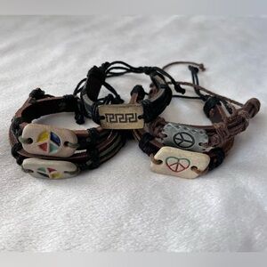 Leather Tie Bracelets Lot of 5 New